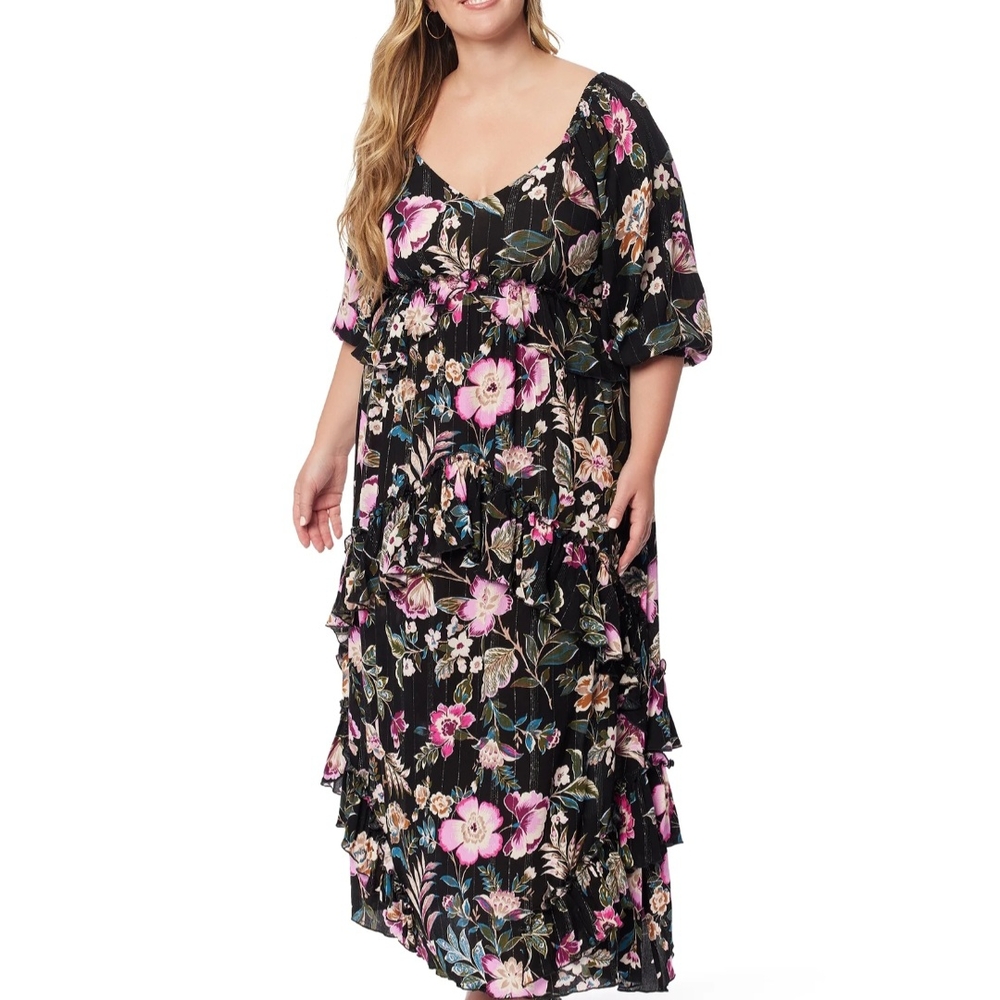 Jessica Simpson Women's Plus Damia Maxi Dress - Arcadian Bloom NWT